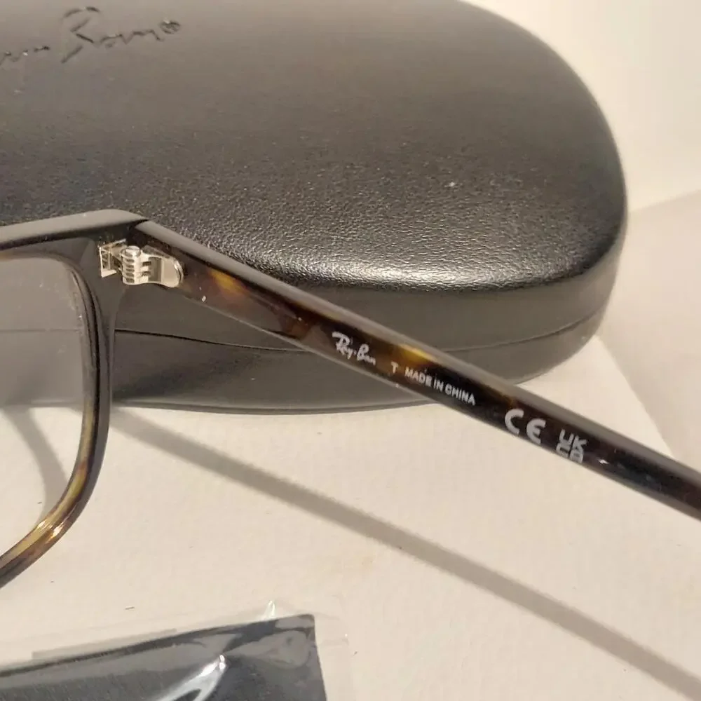 Ray-Ban RX5418 56-19-150 Women's Black Havana Full Square 56mm Eyeglasses NWOT
